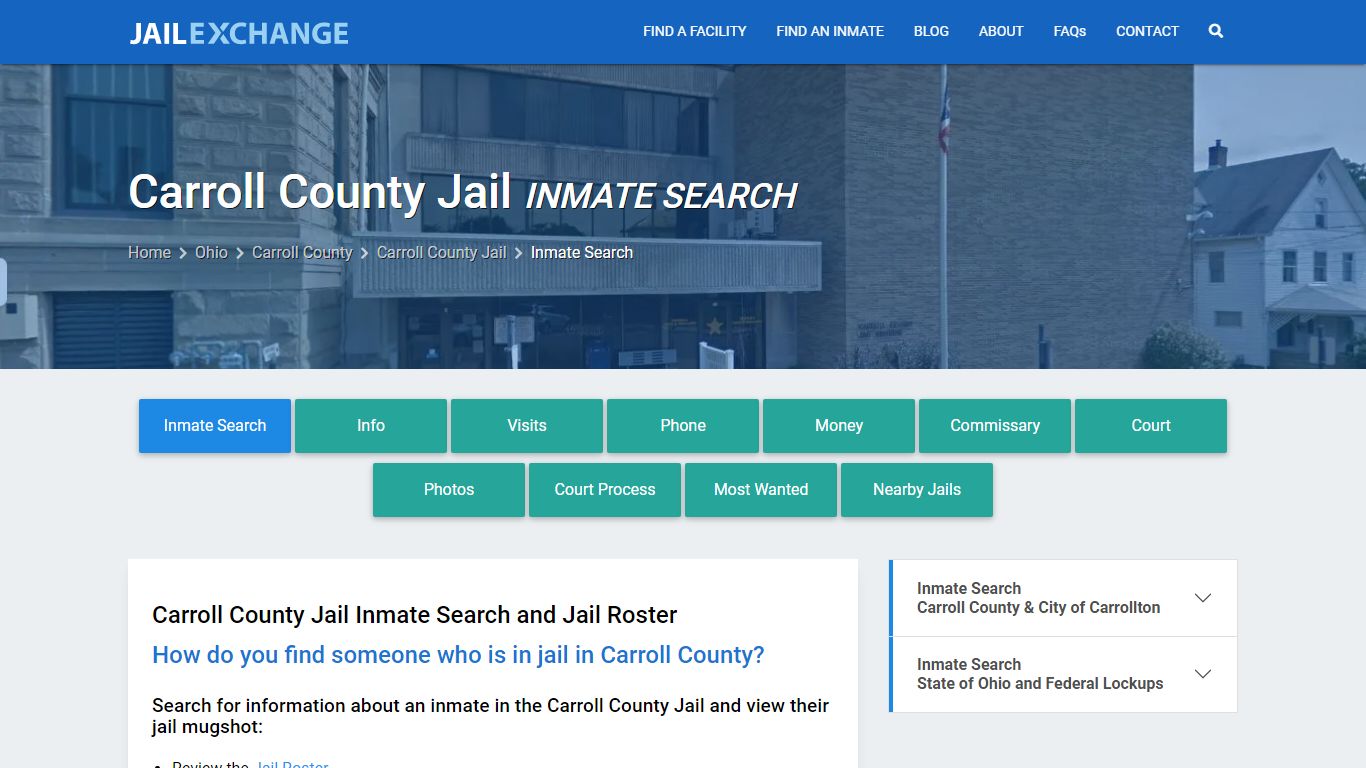 Inmate Search: Roster & Mugshots - Carroll County Jail, OH - Jail Exchange