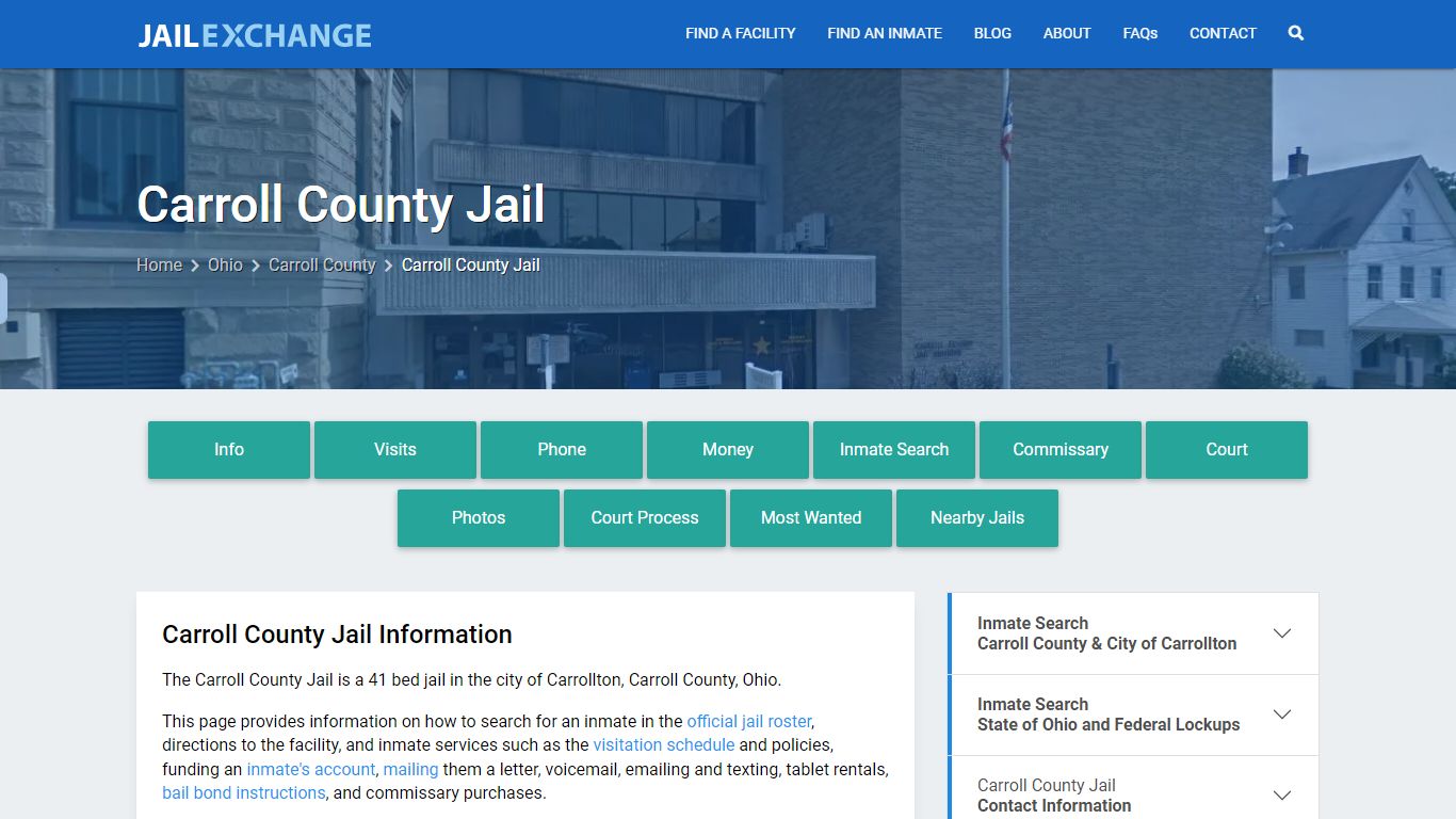 Carroll County Jail, OH Inmate Search & Services